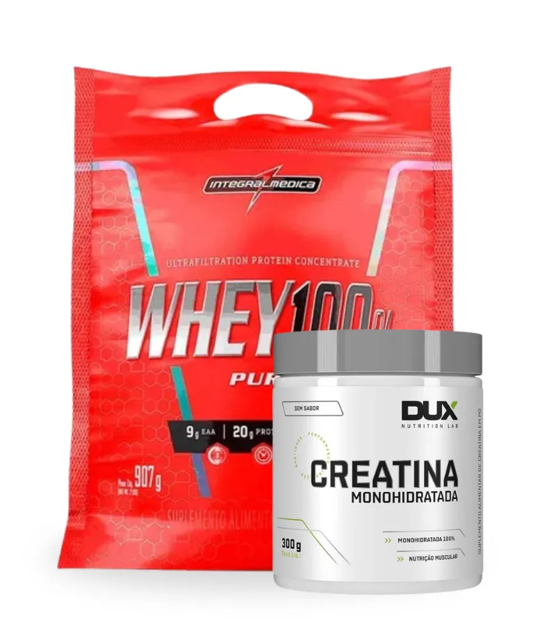 COMBO I Whey Prottein 100% Pure 900g + Creatina 100% Pura 300g